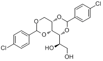 CAS:82203-23-4_1,3：2,4-双-O-((4-氯苯基)亚甲基)-D-葡萄糖醇的分子结构