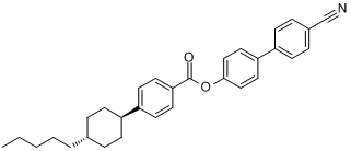 CAS:82406-82-4_4-(反-4-戊基环己基)苯甲酸-4-氰基-4'-联二苯基酯的分子结构