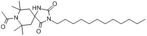 CAS:82537-67-5_8-乙酰基-3-十二烷基-7,7,9,9-四甲基-1,3,8-三氮杂螺[4.5]癸烷-2,4-二酮的分子结构