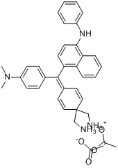CAS:83803-79-6_N-[4-[[4-(二甲氨基)苯基][4-(苯氨基)-1-萘基]亚甲基]-2,5-环己二烯-1-亚基]-N-甲基甲铵乙酸酯的分子结构
