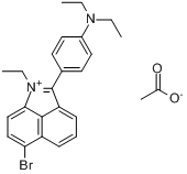 CAS:83950-28-1_乙酸-6-溴-2-[4-(二乙氨基)苯基]-1-乙基苯并[CD]吲哚�f盐的分子结构