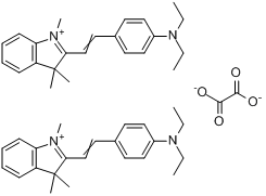 CAS:83969-11-3_2-[2-[4-(二乙基氨基)苯基]乙烯基]-1,3,3-三甲基-3H-吲哚翁乙二酸盐的分子结构