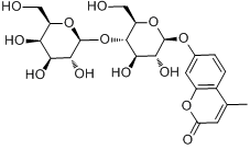 CAS:84325-23-5_4-甲基伞形-β-D-乳吡喃糖苷的分子结构