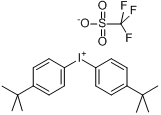CAS:84563-54-2_双［4-(1,1-二甲基乙基)苯基］碘�f与三氟甲磺酸的盐的分子结构