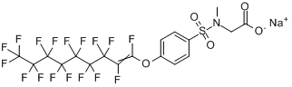 CAS:85228-95-1_N-[[4-[(十七氟壬烯基)氧基]苯基]磺酰基]-N-甲基甘氨酸钠盐的分子结构