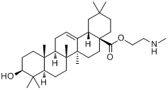 CAS:892869-49-7_齐墩果酸甲胺基乙酯的分子结构