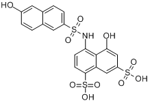 CAS:90431-96-2_5-羟基-4-[[(6-羟基-2-萘基)磺酰基]氨基]-1,7-萘二磺酸与重氮化苯胺-邻及对甲苯胺的偶合铵钠盐的分子结构