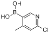 CAS:913836-08-5_2-氯-4-甲基吡啶-5-硼酸的分子结构