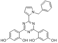 CAS:916334-62-8_2-(1-苄基-1H-吡咯-2-基)-4,6-二(2,4-二羟基苯基)-1,3,5-三嗪的分子结构
