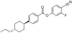 CAS:92118-82-6_反-4-(4-正丙基环己基)苯甲酸-3-氟-4-氰基苯酯的分子结构