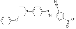 CAS:93069-15-9_2-[[4-[乙基(2-苯氧基乙基)氨基]苯基]偶氮]-5-硝基-3-氰基噻吩的分子结构