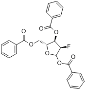 CAS:97614-43-2_2-脱氧-2-氟-1,3,5-三苯甲酰基-alpha-D-阿拉伯呋喃糖的分子结构