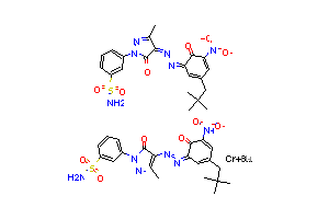 CAS:72928-86-0_二[3-[4-[[5-(2,2-二甲基丙基)-2-羟基-3-硝基苯基]偶氮]-4,5-二氢-3-甲基-5-氧代-1H-吡唑-1-基]苯磺酰胺合(的分子结构