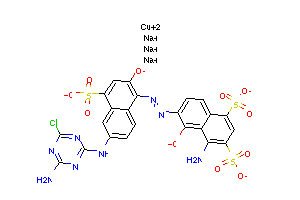 CAS:57781-96-1_[4-氨基-6-[[6-[(4-氨基-6-氯-1,3,5-三嗪-2-基)氨基]-2-羟基-4-磺基-1-萘基]偶氮]-5-羟基-1,3-萘二磺酸根合的分子结构