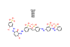 CAS:68966-90-5_[2-[2-[4-[[2,6-二羟基-3-[(2-羟基-5-磺酸苯基)偶氮基]苯基]偶氮基]-2-磺酸基苯基]乙烯基]-5-[[4-[(4-磺酸?的分子结构