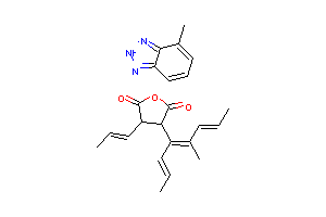 CAS:71829-80-6_二氢-3-四丙烯基-2,5-呋喃二酮与甲基-1H-苯并三唑的化合物的分子结构