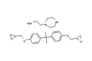 CAS:70776-37-3_1-乙酰胺哌嗪与2,2'-[(1-甲基亚乙基)双(4,1-亚苯基氧代亚甲基)]双[环氧乙烷]的聚合物的分子结构