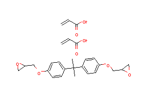 CAS:55127-80-5_2,2'-[(1-甲基亚乙基)双(4,1-亚苯基氧基亚甲基)]双环氧乙烷的均聚物二-2-丙烯酸脂的分子结构