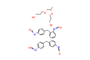 CAS:75880-28-3_三聚1,2-丙二醇与4,4'-二苯甲烷二异氰酸酯和2,4'-二苯甲烷二异氰酸酯的聚合物的分子结构