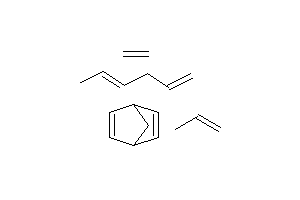CAS:25190-87-8_二环[2.2.1]-2,5-庚二烯与乙烯、1,4-己二烯和1-丙烯的聚合物的分子结构
