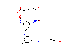 CAS:52004-58-7_己二酸与5-氨基-1,3,3-三甲基环己烷甲胺、1,6-己二醇和5-异氰酸根合-1-(异氰酸根合甲基)-1,3,3-三甲基环己?的分子结构