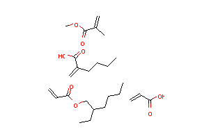 CAS:42398-14-1_2-甲基-2-丙烯酸甲酯与2-丙烯酸丁酯、2-丙烯酸-2-乙基己酯和2-丙烯酸的聚合物的分子结构