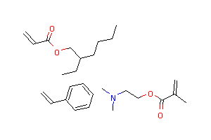 CAS:58353-09-6_2-甲基-2-丙烯酸-2-(二甲基氨基)乙酯与乙烯基苯和2-丙烯酸-2-乙基己酯的聚合物的分子结构