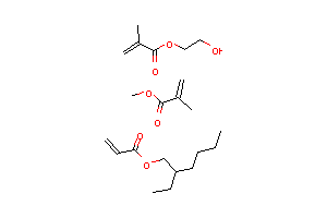 CAS:40704-95-8_丙烯酸-2-乙基己基酯与甲基丙烯酸甲酯和甲基丙烯酸-2-羟乙基酯的聚合物的分子结构