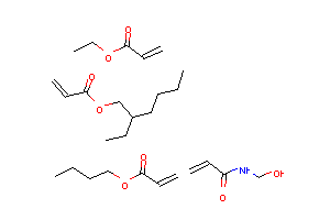 CAS:42815-42-9_丙烯酸丁酯、丙烯酸-2-乙基己酯、丙烯酸乙酯和N-(羟甲基)-2-丙烯酰胺的聚合物的分子结构