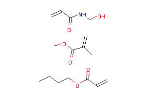 CAS:27235-04-7_2-甲基-2-丙烯酸甲酯与2-丙烯酸丁酯和N-羟甲基-2-丙烯酸胺的聚合物的分子结构