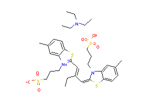 CAS:25746-37-6_5-甲基-2-[2-[[5-甲基-3-(3-磺丙基)-2(3H)-苯并噻唑亚基]甲基]-1-丁烯基-3-(3-磺丙基)苯并噻唑�f内盐与N,N-的分子结构