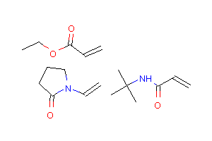CAS:31229-87-5_2-丙烯酸乙酯与N-(1,1-二甲基乙基)-2-丙烯酰胺和1-乙烯基-2-吡咯烷酮的聚合物的分子结构