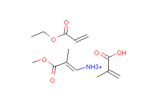 CAS:55989-05-4_2-甲基丙烯酸、丙烯酸乙酯、2-甲基丙烯酸甲酯的聚合物铵盐的分子结构