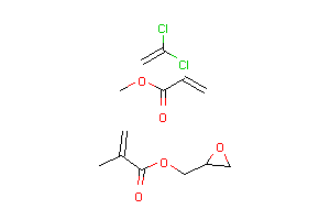 CAS:54975-10-9_2-甲基丙烯酸环氧乙烷甲酯与1,1-二氯乙烯和2-丙烯酸甲酯的聚合物的分子结构