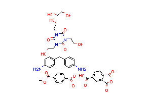 CAS:25950-45-2_1,4-苯二羧酸二甲酯与1,3-二氢-1,3-二氧代-5-异苯并呋喃羧酸、1,2-乙二醇、4,4'-亚甲基二(苯胺)和1,3,5-三(的分子结构
