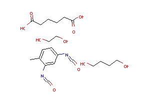 CAS:32732-51-7_己二酸、1,4-丁二醇、2,4-二异氰酸根合-1-甲苯和1,2-乙二醇的聚合物的分子结构